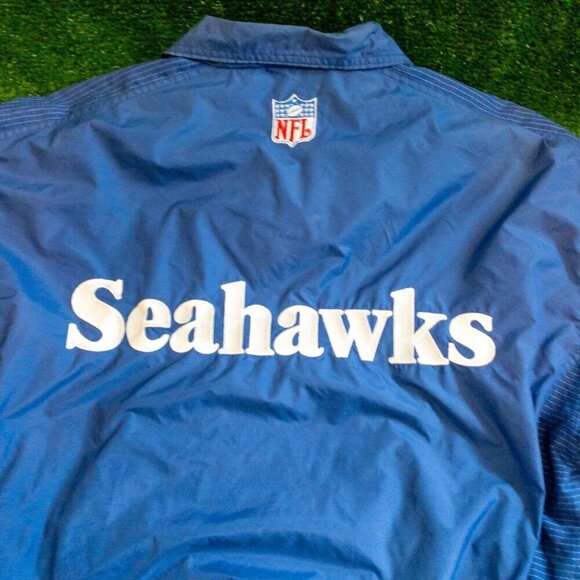 VINTAGE LOGO ATHLETIC PRO LINE NFL SEAHAWKS MENS JACKET SPELL OUT 90S SIZE L - Picture 7 of 8
